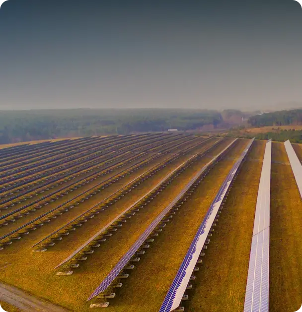 Solar panels under clear skies in a high irradiance region